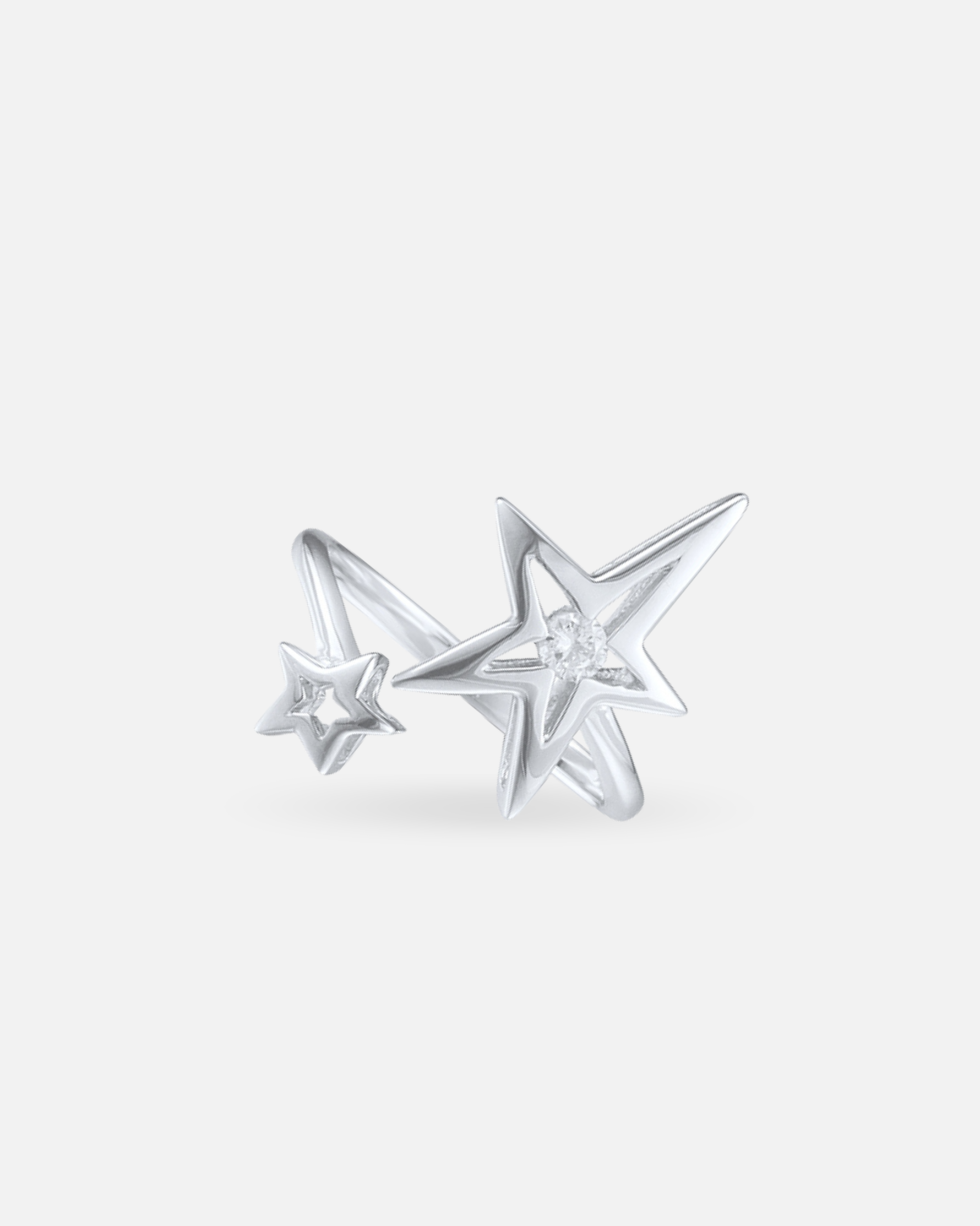 Bague croisée en argent 925/1000ème rhodié et oxyde de zirconium