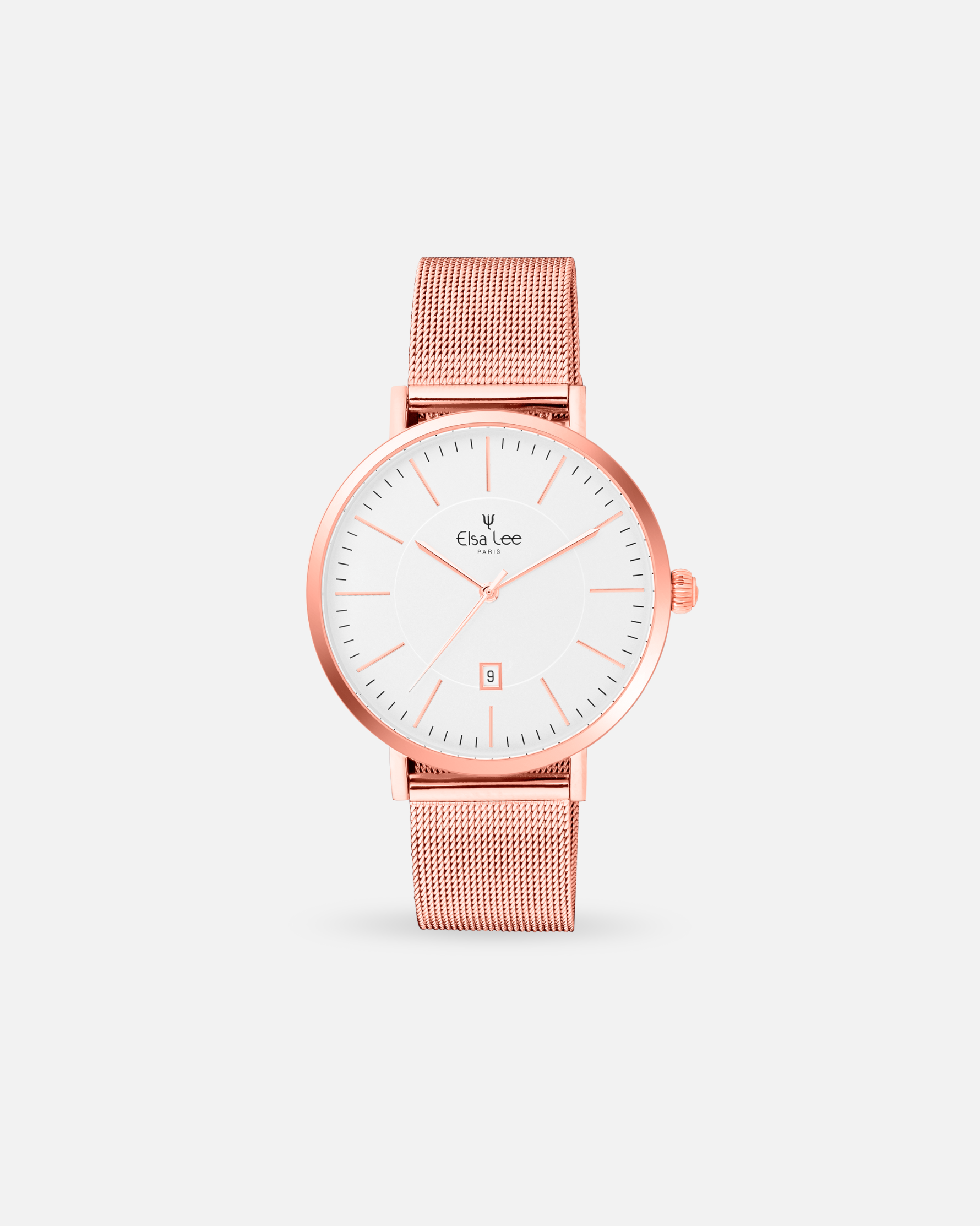 Montre AURORE – Cadran Blanc & Boîtier Rose Gold | Bracelet Interchangeable + Bracelet Cuir Offert