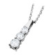 Elsa Lee Paris fine 925 sterling silver necklace - one silver chain and 3 claws set diamond cut Cubic Zirconia 