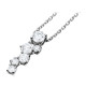 Elsa Lee Paris fine 925 sterling silver necklace - one silver chain, 6 claws set diamond cut Cubic Zirconia