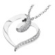 Elsa Lee Paris sterling silver necklace with a heart shape pendant and clear Cubic Zirconia