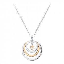 Elsa Lee Paris - Collier en Argent 925 rhodiage bicolore rose et blanc, motif coeur cerclé avec 11 oxydes de Zirconium 0,22ct. 4