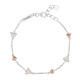 Bracelet Elsa Lee Paris, collection Tendance, chaîne en argent et motifs triangles rhodiés rose avec oxydes de Zirconium blancs