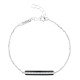 Elsa Lee Paris fine 925 sterling silver bracelet, black enamel and 20 clear Cubic Zirconia on silver chain