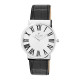 Thin watch black leather straps and roman numerals