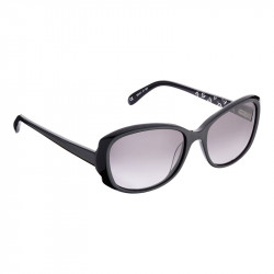 Elsa Lee Paris sunglasses, classic plastic frame in black, with Elsa Lee symbol on the inside of the temples