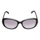 Elsa Lee Paris sunglasses, classic plastic frame in black, with Elsa Lee symbol on the inside of the temples