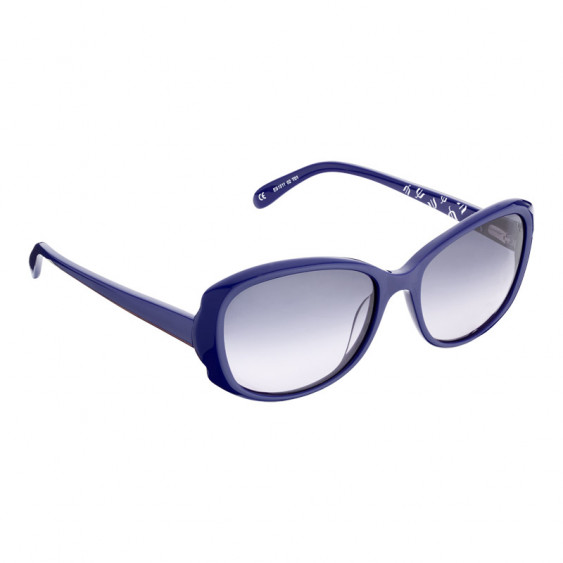 Elsa Lee Paris sunglasses, classic plastic frame in navy blue, with Elsa Lee symbol on the inside of the temples