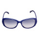 Lunettes de soleil Elsa Lee, monture en plastique de couleur bleue et motif logo Elsa Lee blancs à l'intérieur des branches