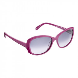 Elsa Lee Paris sunglasses, classic plastic frame in purple, with Elsa Lee symbol on the inside of the temples