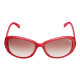 Lunettes de soleil Elsa Lee, monture en plastique de couleur rouge et motif logo Elsa Lee blancs à l'intérieur des branches