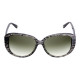 Elsa Lee Paris sunglasses, with a modern brown frame and transparent stripes