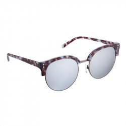 Elsa Lee Paris sunglasses, modern semi rimless frame made of plastic and metal in blue and brown