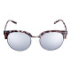 Elsa Lee Paris sunglasses, modern semi rimless frame made of plastic and metal in blue and brown