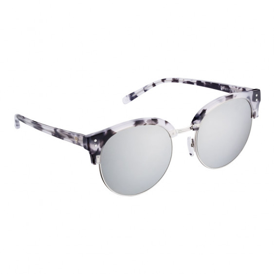 Elsa Lee Paris sunglasses, modern semi rimless frame made of plastic and metal in black and grey