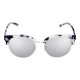 Elsa Lee Paris sunglasses, modern semi rimless frame made of plastic and metal in black and grey