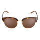 Elsa Lee Paris sunglasses, modern semi rimless frame made of plastic and metal in gold and brown, brown lenses