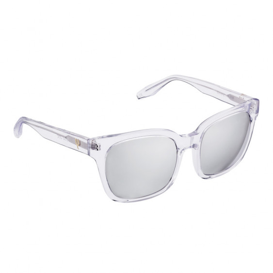 Elsa Lee Paris sunglasses, modern square frame made of transparent plastic, grey lenses