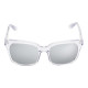 Elsa Lee Paris sunglasses, modern square frame made of transparent plastic, grey lenses
