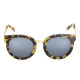 Elsa Lee Paris vintage sunglasses, round plastic frame in black and green with gold tone symbol on temples