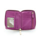 Pink leather wallet from Elsa Lee Paris, mini companion with interior in fabric 14x11cm 