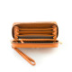 Wide companion by Elsa Lee Paris, orange leather wallet and fabric interior 21,5x10cm