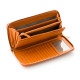 Extra companion by Elsa Lee Paris, orange leather wallet with fabric interior 23,5x12cm