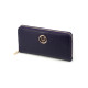 Extra companion by Elsa Lee Paris, purple leather wallet with fabric interior 23,5x12cm