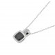Elsa Lee Paris - 925 Silver sterling and rhodium coated necklace with a cubic zirconia, square shaped