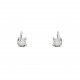 Elsa Lee Paris silver sterling Dangling solo earrings with 2 whites cubics Zirconia 