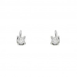Elsa Lee Paris silver sterling Dangling solo earrings with 2 whites cubics Zirconia 