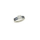 Bague Saphir 2 branches pierres bleu et solitaire blanc 