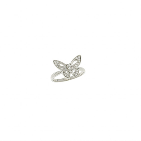 Bague Elsa Lee Paris en Argent 925 forme papillon, recouvert d'une parure d'oxyde de Zirconium.