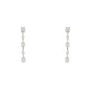 Boucles d'Oreilles pendantes Elsa Lee Paris en argent 925. 5 oxydes de Zirconium sertis griffe tailles princesse et navette