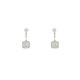 Boucles d'oreilles pendantes Elsa Lee Paris en Argent 925. Oxydes de Zirconium carrés au centre du bijou, entourés de leur pavag