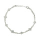 Bracelet Elsa Lee Paris, Argent, longueur 18cm, avec oxydes de Zirconium blancs tailles princesse et navette