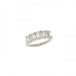 Silver emerald cut ring 