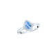 Bague taille poire bleu en argent, bague pierre forme goutte bleue Elsa Lee 
