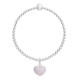 Bracelet Be my Valentine Elsa Lee, en argent motif coeur pavé d'oxydes de Zirconium et perle grise