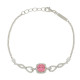 Bracelet Insolite Elsa Lee Paris en Argent 925 pierre rose forme carrée et son contour recouvert de brillants