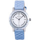 Elsa Lee Paris new 2017 watch, with white dial, blue padded bracelet and arabic numerals