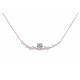 Elsa Lee Paris sterling silver necklace, Fantasy Garden collection, one clear Cubic Zirconia and 27 pink Cubic Zirconia, branch 