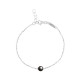 Bracelet en argent massif et perle grise 