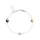 Elsa Lee Paris fine 925 sterling silver bracelet with 3 pearls (grey, white and gold tone)