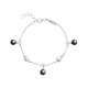 Elsa Lee Paris sterling silver chain with 3 grey pearls, 2 white pearls and 3 close set Cubic Zirconia