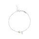 Bracelet en argent, perle blanche et brillant