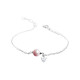 Elsa Lee Paris chain bracelet made of silver, with one pink pearl and one cubic Zirconia