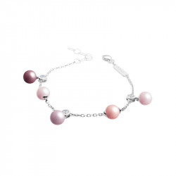 Bracelet Elsa Lee Paris, collection La Vie en Rose, en argent massif, oxydes de Zirconium et perles de différentes couleurs