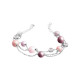 Elsa Lee Paris sterling silver bracelet, 3 chains with different colours for the pearls and pink Cubic Zirconia