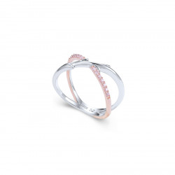 Elsa Lee Paris sterling silver ring from our Fantasy Garden collection, branch shaped with pink Zirconia